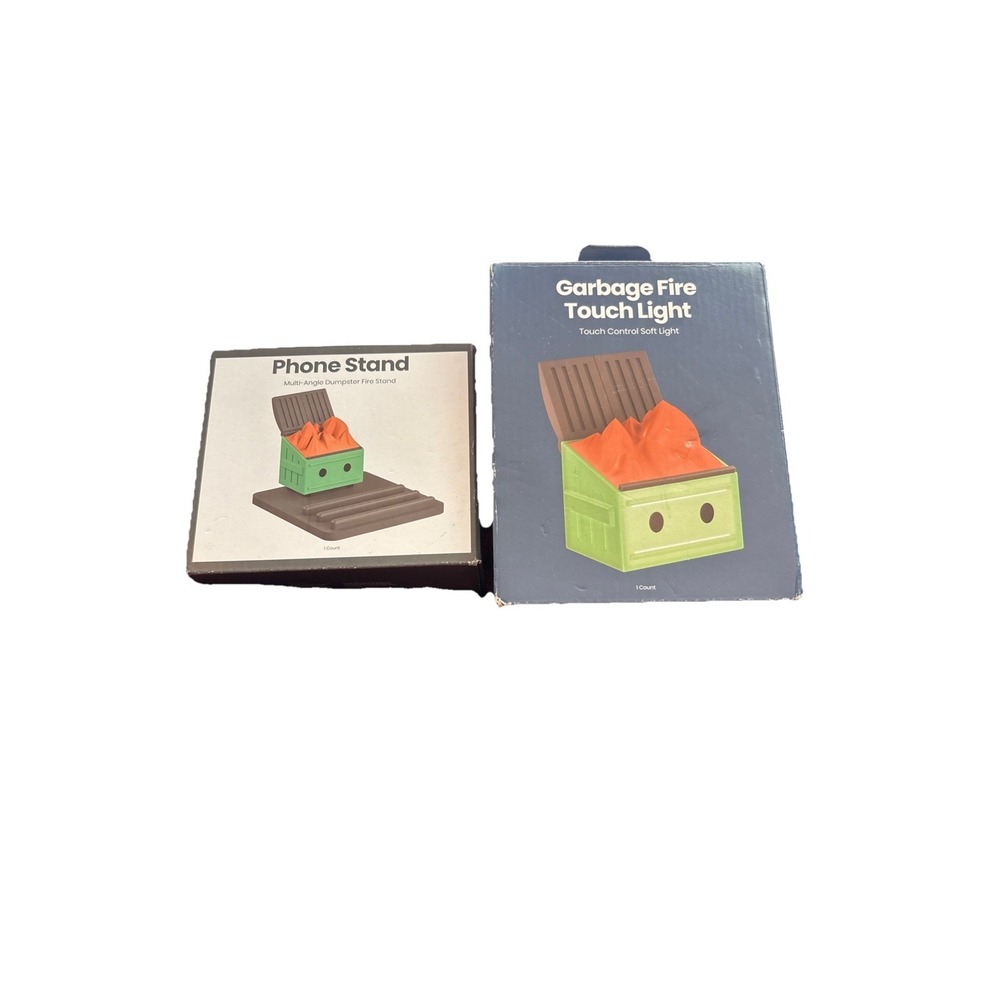 New Garbage Fire Touch Light - Dumpster Fire Soft Light‎ And Phone Stand Set KD